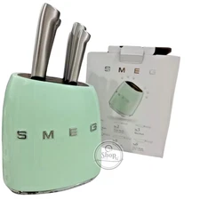 Smeg Knife Block Set 7pcs Stainless Steel Color Green – Fast Shipping via DHL