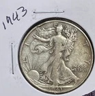 1943 50C Walking Liberty Half Dollar. 90% Silver. #1719