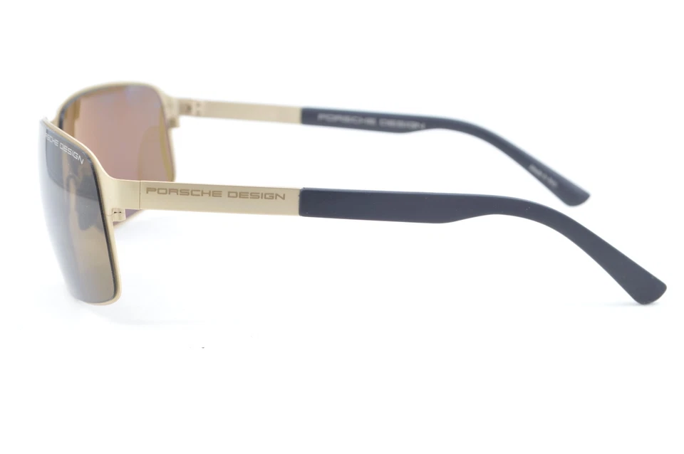 Новый подлинный Porsche дизайн P'8565 B матовый золото Италии коричневые линзы солнцезащитные очки новый в коробке - Изображение 4 из 4