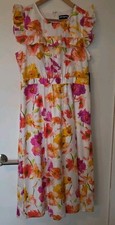 Karl Lagerfeld Paris Floral Print Flutter Sleeve Floral Dress Size 12 MSRP 179.-