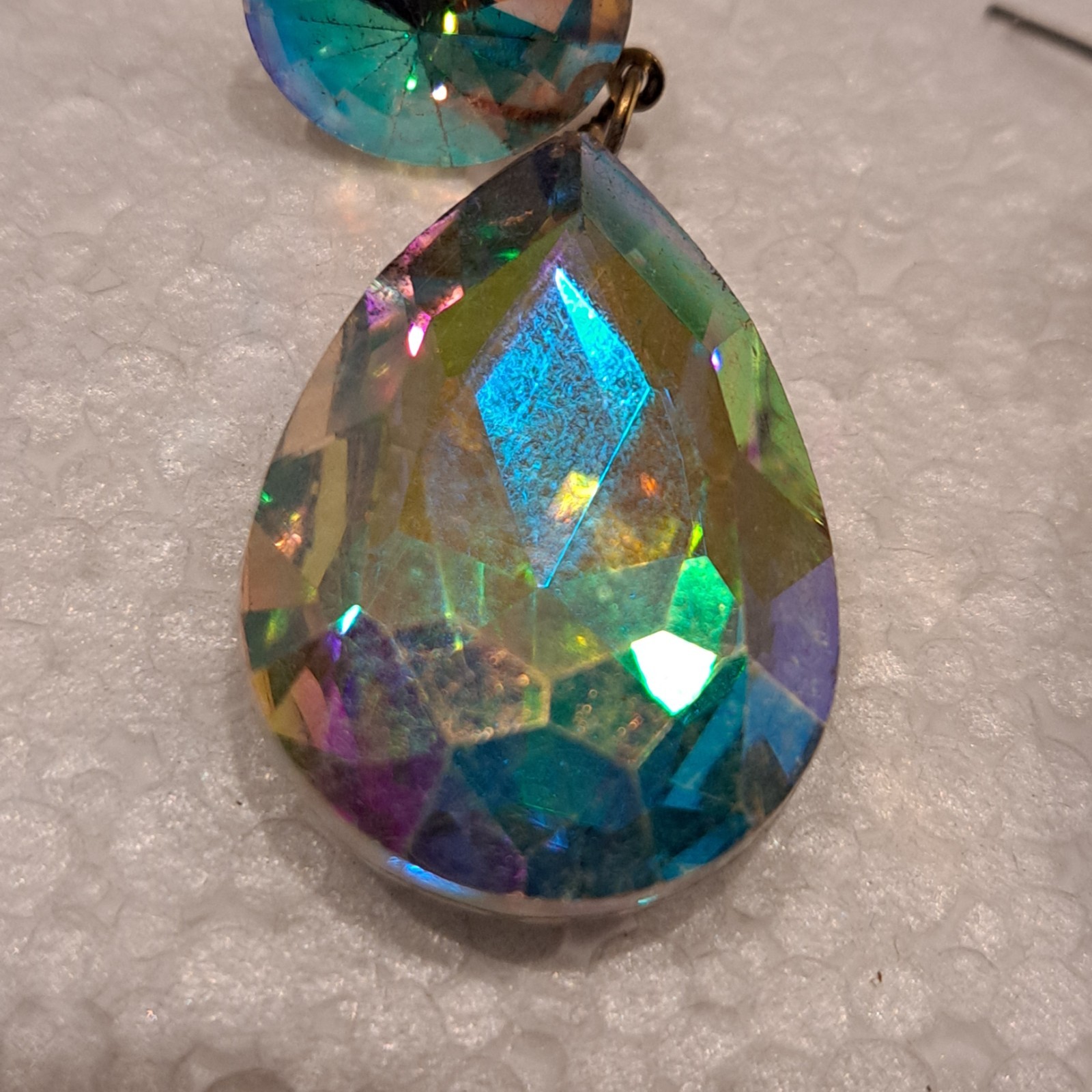 Aurora Borealis Iridescent Stud Statement Dangle … - image 3