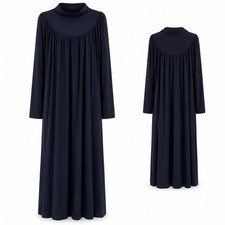 Navy Long Sleeve Maxi Dress 24” PTP Floaty Loose Fit