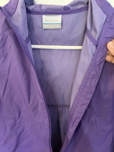 Chaqueta COLUMBIA Niñas M Púrpura Switchback Cremallera Completa Sudadera con Capucha Cortavientos Exterior - Imagen 2 de 7