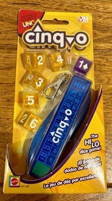 Mattel Cinq O Hi Lo Portable Travel Dice Game Key Chain 2003 SEALED B4188