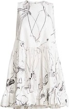 Alexander McQueen Mini Dress Size 40 Sleeveless Tiered White Cotton 89cm