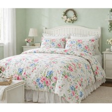 Floral Queen/Full 100 Cotton Duvet Cover  Shams Cottagecore Feminine Girly