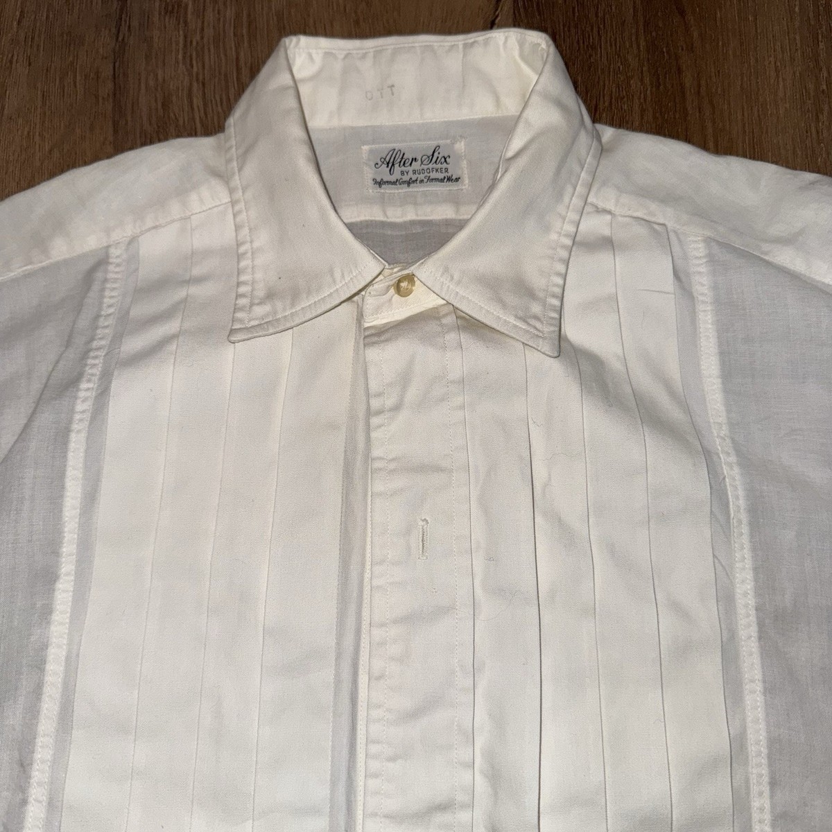 Vtg 40s 50s Dress Shirt Tuxedo After Six Rudofker White