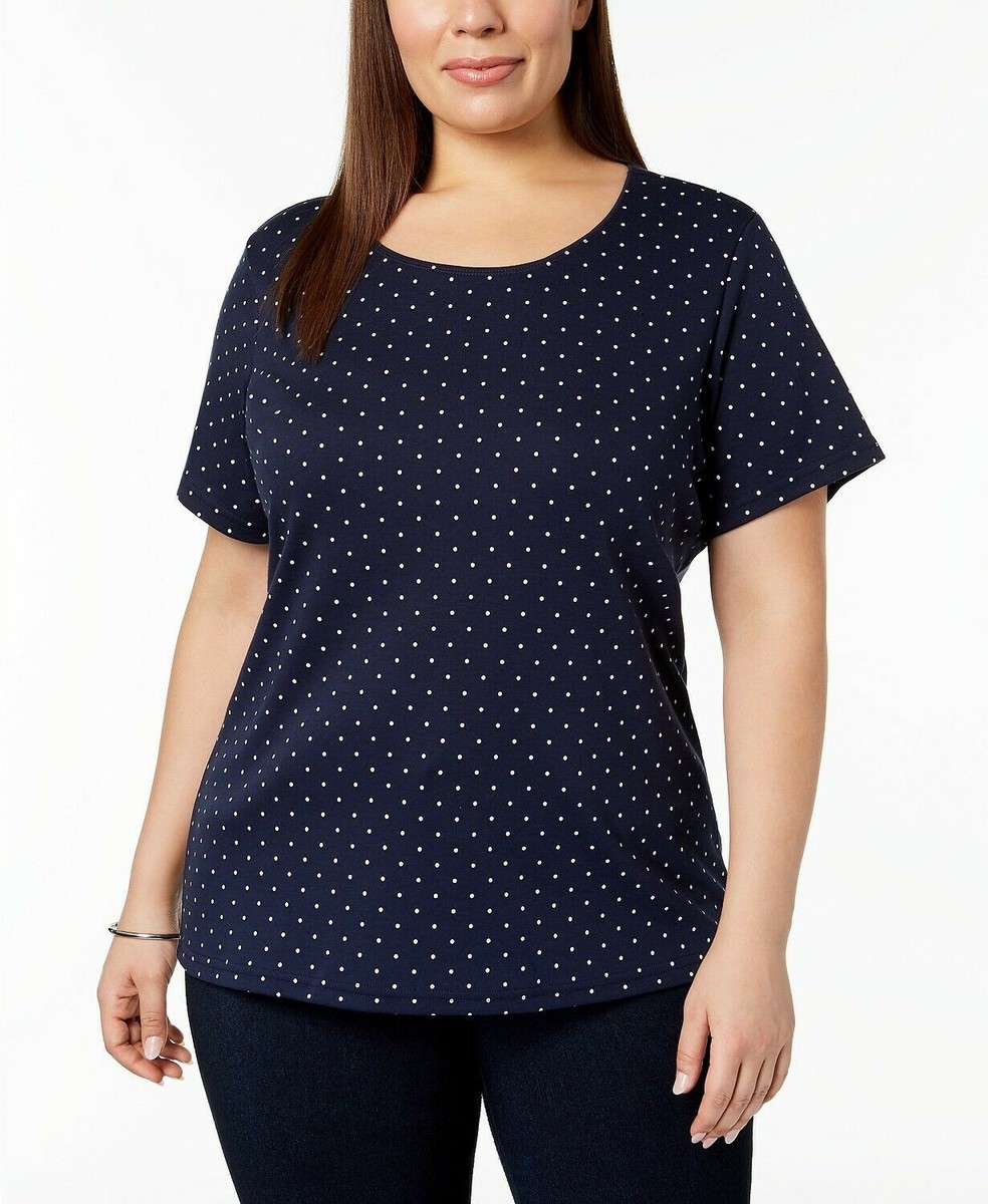 KAREN SCOTT トップス Karen Scott Women's Plus Size Scoop Neck Short Sleeve Tops, | eBay