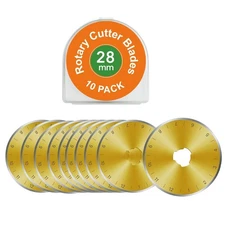 Kingsource 28mm Rotary Cutter Blades 10 Pack Titanium Coated 28MM-10PCS 
