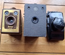 Three Vintage Cameras - Kodak Brownie,  Ensign Box And Photax Brevette