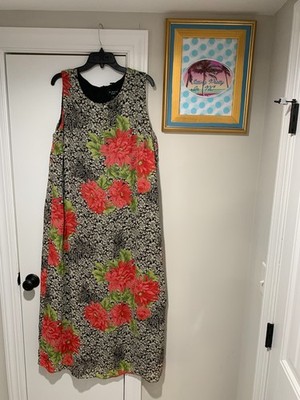 Virgo Womens Floral Chiffon Maxi A-line Dress 24 Black White Red Green Flowy