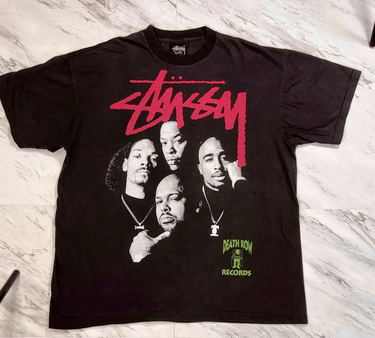 トップス STUSSY Death Row Records Vintage Stüssy Death Row Records Hip Hop Tee Shirt XL Tupac Dre