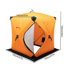 Orange/Blue/Red/Camouflage Ice Fishing Tent Outdoor Square Thermal Shelter Dual 