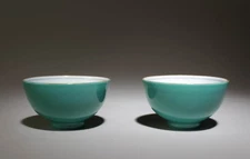 A Pair of Small Blue and White Bowls