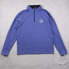 Greyson 1/4 Zip Mens M Blue Golf Performance Long Sleeve Pullover Nantucket