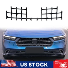 For 23-25 Honda Accord Glossy Black Add-On Front Bumper Mesh Grill Cover Trim