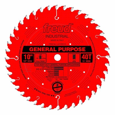 Freud LU72R010 10'' 40T General Purpose Table Saw Blade