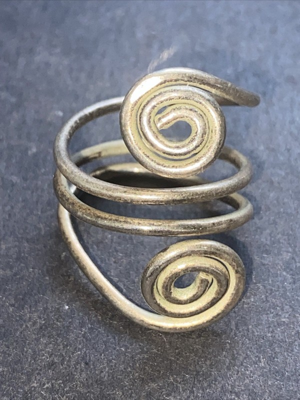 Sterling Silver 925 Lot Rings E32 Sz 6 Spiral Wire Wrap Swirl Vintage Modest Mom