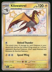Kilowattrel 146/091 Paldean Fates Shiny Rare Holo