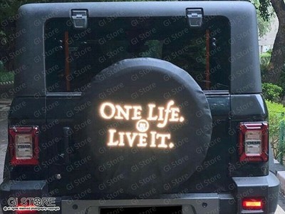 Waterproof Radiates Glow Effect One Life, Live It Spare Tyre Cover  for 18' Tyre