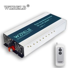 Pure Sine Wave Inverter 12V to 120V Power 5000W Home Solar System Camp RV Remote