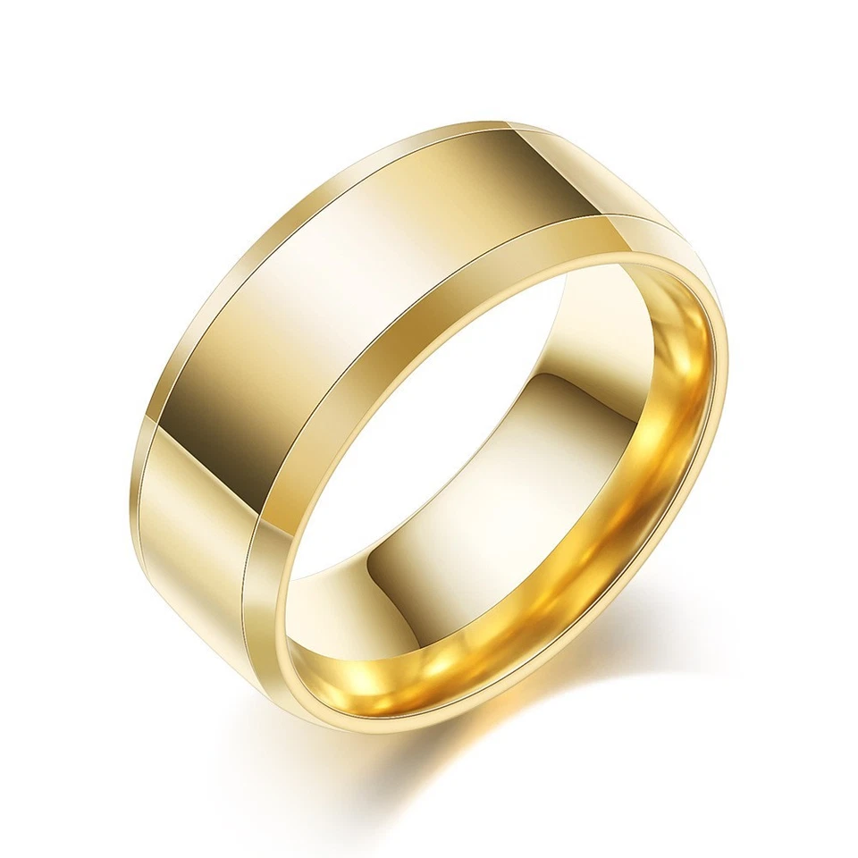 Paquete de 3 anillos de compromiso de boda de acero titanio para hombres y mujeres banda de goma gimnasio deportes Foto 2 de 4