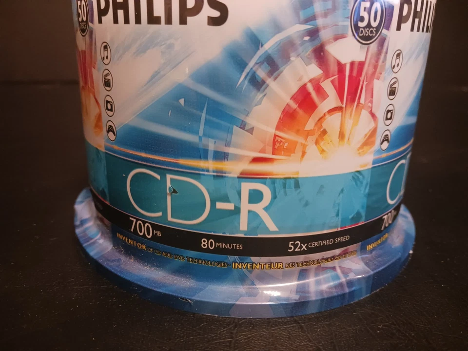 NEW Philips CD-R 50 Pack 700 MB 80 Min 52x Factory Sealed Blank Discs - Image 3 of 4