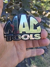 MAC TOOLS TOOL BOX EMBLEM BADGE OEM NOS CROME FINISH LOGO GENUINE SMALL 3X2 INCH