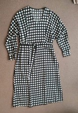 George sz 14 black white polka dot viscose polyamide everyday midi dress