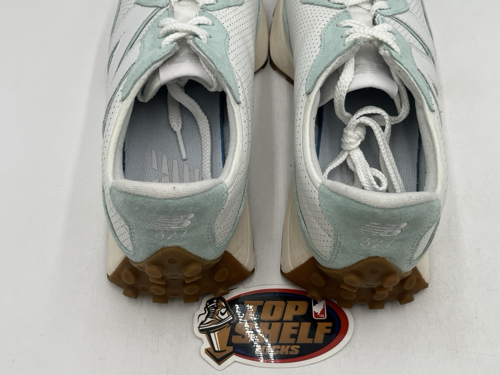New Balance 327 Primary Pack White Mint 2021 Size 11 Authentic Used Trainer Low image 6