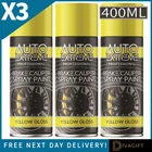 3 x YELLOW GLOSS BRAKE CALIPER SPRAY PAINT HI TEMPERATURE AUTO AEROSOL 400ML NEW