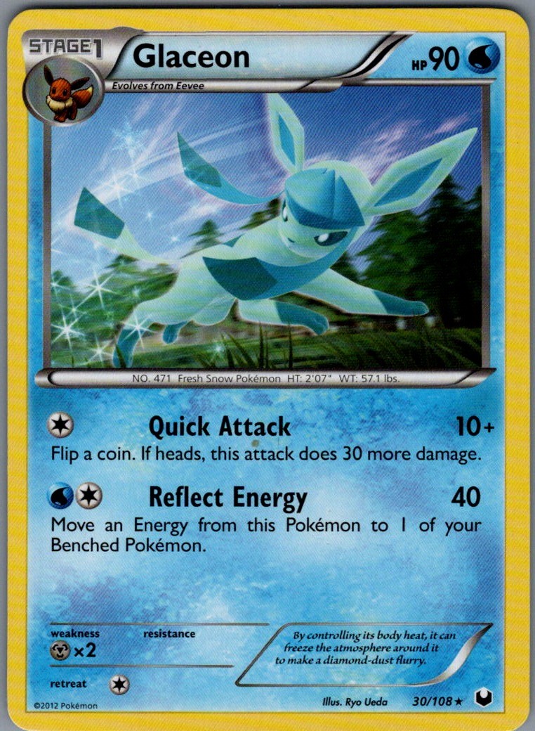 Glaceon Rare Normal Dark Explorers 30/108 NM