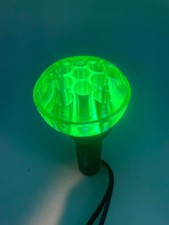 Green Vaseline Uranium Clear Vintage Glass Flower Frog Set