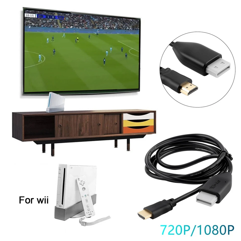Wii to HDMI Converter 1080P HDMI Cable Built-in Audio Video Cable Plug & Play - Image 2 of 4