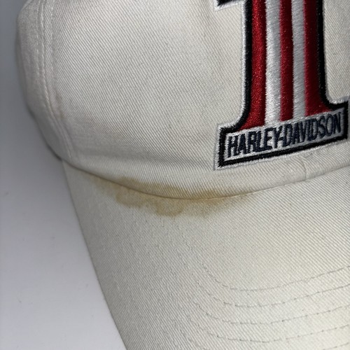 Vintage Harley Davidson White Hat 1 American Flag Kansas City MO - Picture 2 of 5