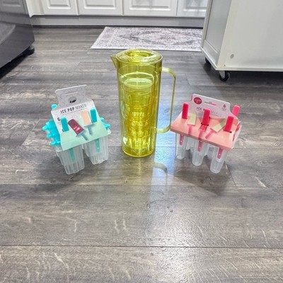 Set of 2 Core Kitchen Ice Pop Makers and a Pitcher W/ 4 Glasses ALL NEW