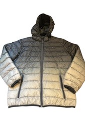 Eddie Bauer Jacket Youth XL, 16 Green/Gray Ombre, Lightweight Hooded Quilted