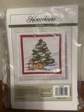 Herrschners Winter Wonderland Christmas Tree Bunnies Cross Stitch Kit Holiday