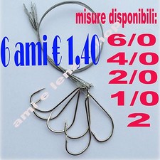 AMI MONTATI SU CAVETTO ACCIAIO TERMINALE PESCA LUCCIO SERRA LENZA INNESCO VIVO