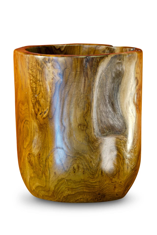 Übertopf Holz Massivholz Blumentopf Blumen Über Topf Teakholz Wurzelholz massiv - Bild 4 von 4