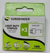 Surebonder 55114 Light Duty 1/4-Inch #3 Stapl...