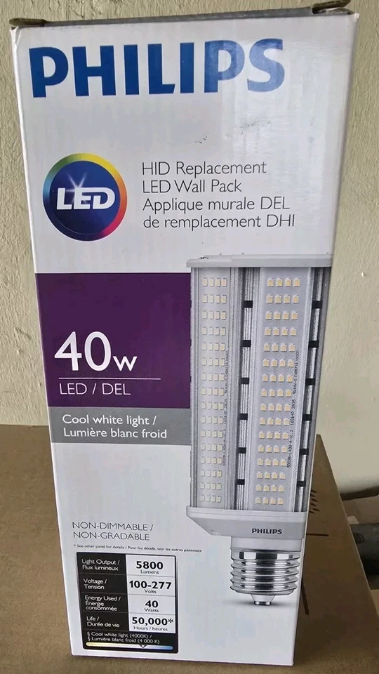 Philips 559930 Corncob LED HID Ballast Bypass 40W = 175W 120-277V Mogul 4000K - Image 2 of 2