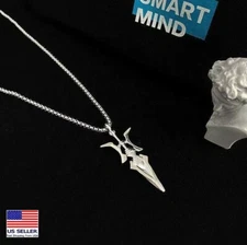 MEN Stainless Steel Retro Halberd Cold Weapon Style Pendant Necklace 0258