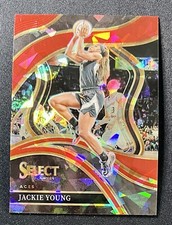 Jackie Young 2023-24 Panini Select WNBA RED ICE PRIZM COURTSIDE SP #208 ACES