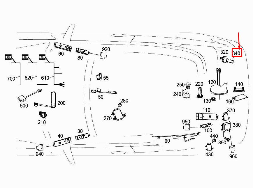 MERCEDES-BENZ E Cabrio A207 Antennensplitterkabelbaum A2075408433
