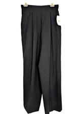 Emanuel Emanuel Ungaro Black Wool wide legs High waist Dress Pants, 10, NWT 258