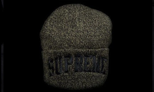 NEUF FW16 SUPREME MELANGE BEANIE NOIR OLIVE