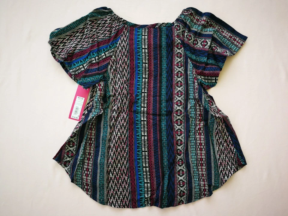 女童短袖蕾丝 Fnt 印花上衣 Xhilaration BLK/DEN/TEA XS(4/5) M(7/8)  — 第 3/3 张图片