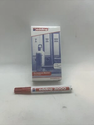 edding 3000 Permanent Markers- Red - Box of 10 - Round Tip 1.5-3 mm - Image 1 of 4