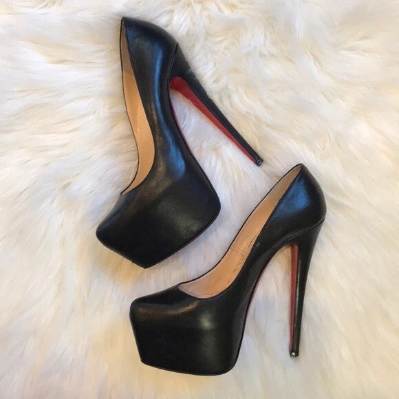 Christian Louboutin Authentic Black Towering High Heel Platform